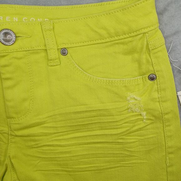 Lauren Conrad Denim Jean Shorts Womens Size 6 Lime Cutoff 3" Mid Rise Distressed - Picture 4 of 11